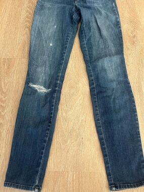 J Brand Distressed Skinny Jeans in Medium Blue